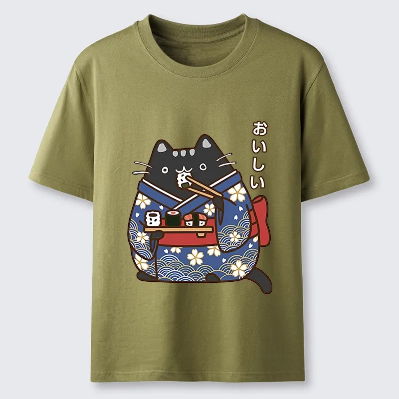 Magmoo Geisha Cat Sushi Classic T-Shirt-Magmoo