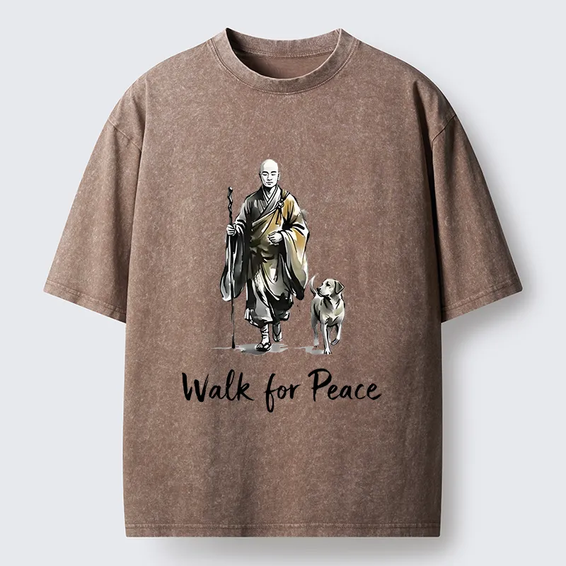 Magmoo Peace Dog Aloka Washed T-Shirt-Magmoo