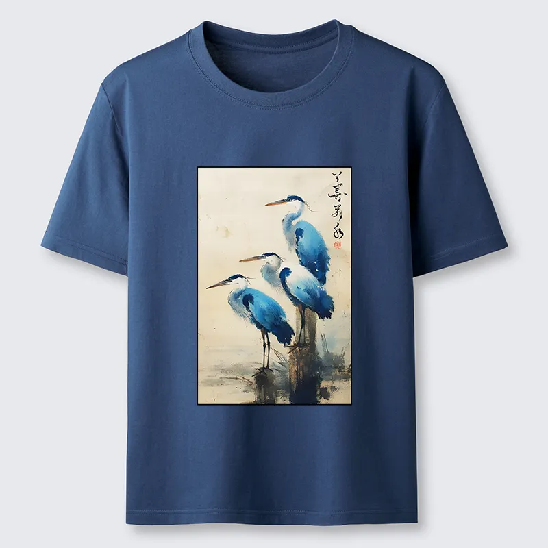 Magmoo Great Blue Heron Japan Classic T-Shirt-Magmoo