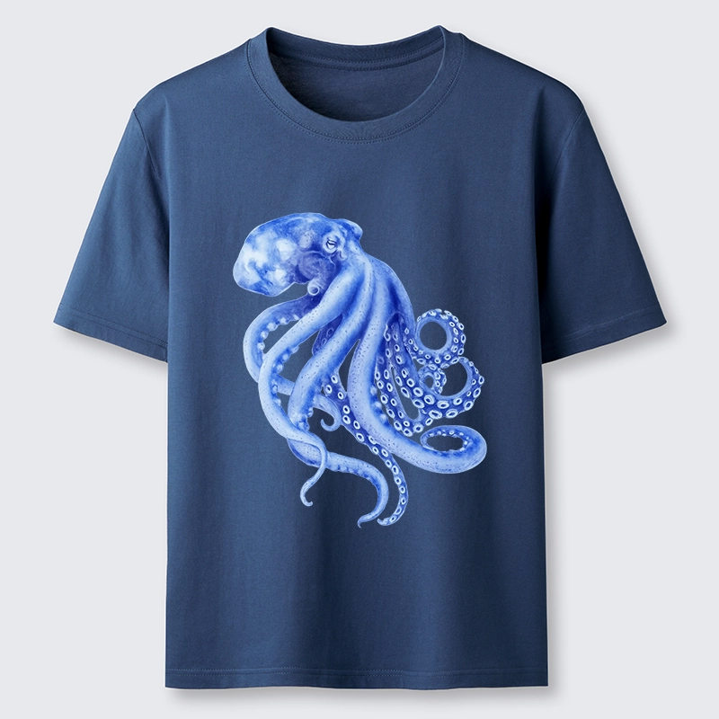 Magmoo Retro Blue Octopus Classic T-Shirt-Magmoo