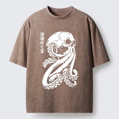 Magmoo Octopus Of The Deep Ghost Washed T-Shirt