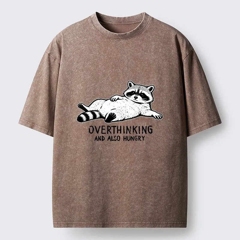 Magmoo Hungry Overthinking Raccoon Washed T-Shirt