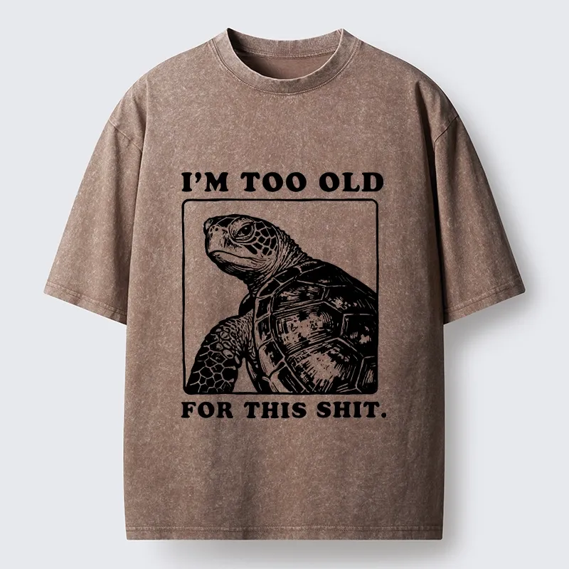 Magmoo Turtle I Quit Meme Energy Washed T-Shirt-Magmoo