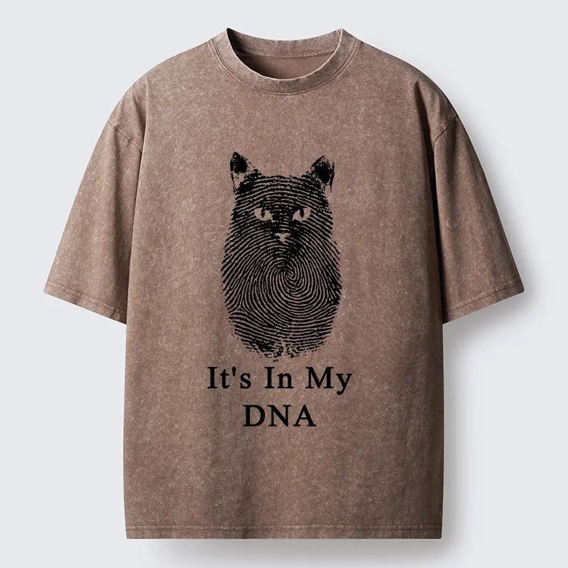 Magmoo Fingerprint Cat DNA Print Washed T-Shirt