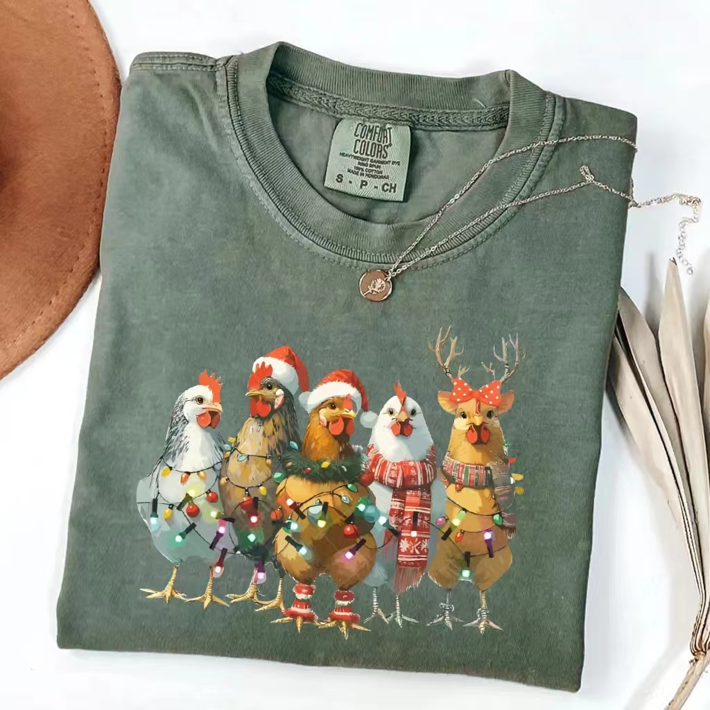Merry Clucking Christmas Friends Gift T-Shirt-Magmoo