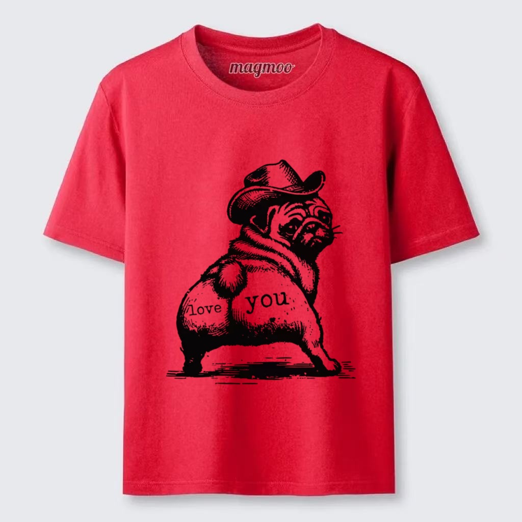 Magmoo Cowboy Pug Love T-shirt