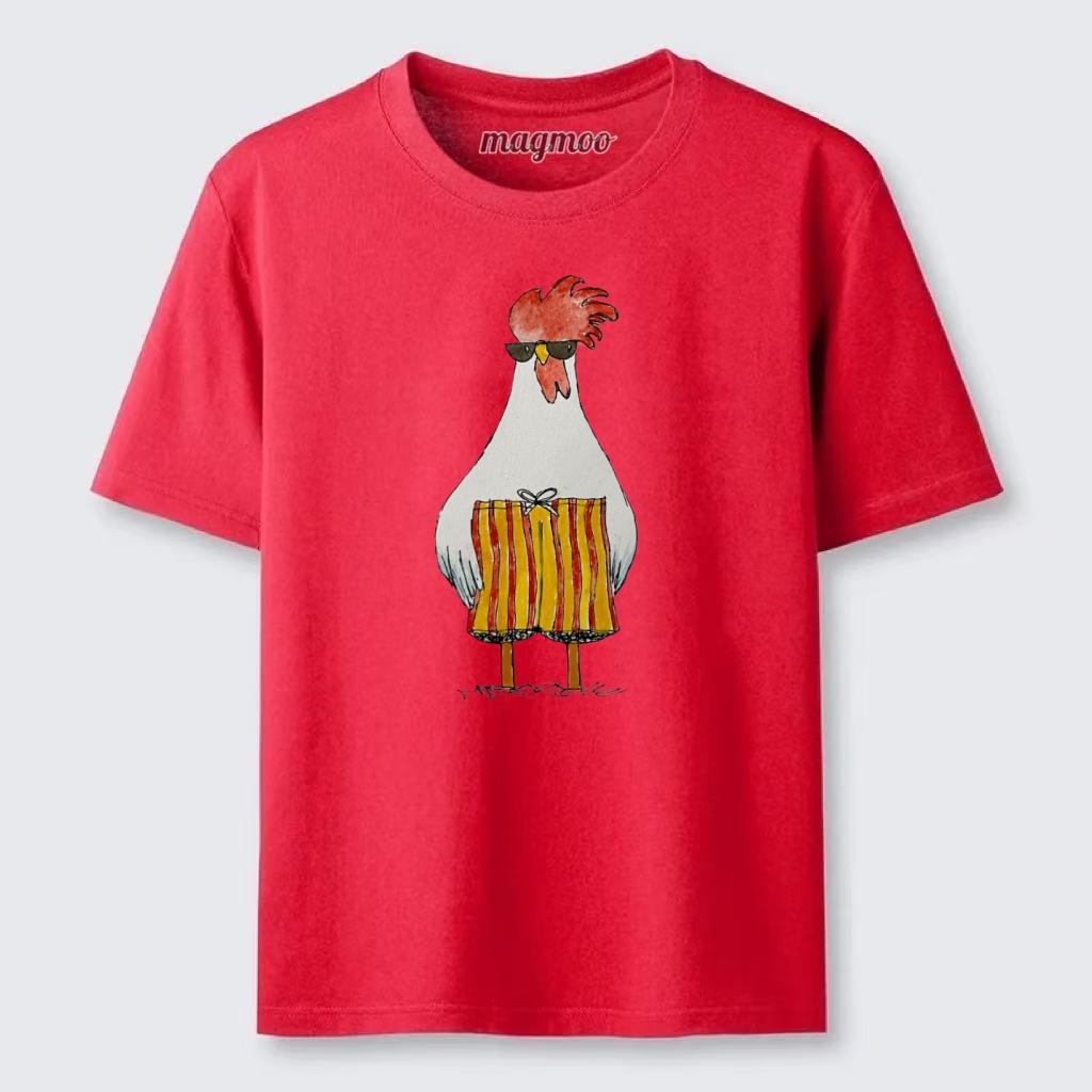 Magmoo Beach Vacation Rooster T-shirt