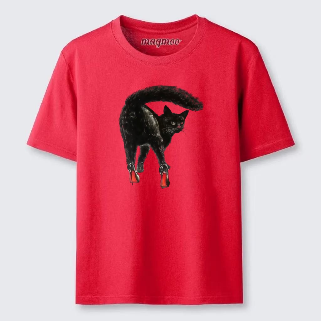 Magmoo Cat In Red Heels T-shirt