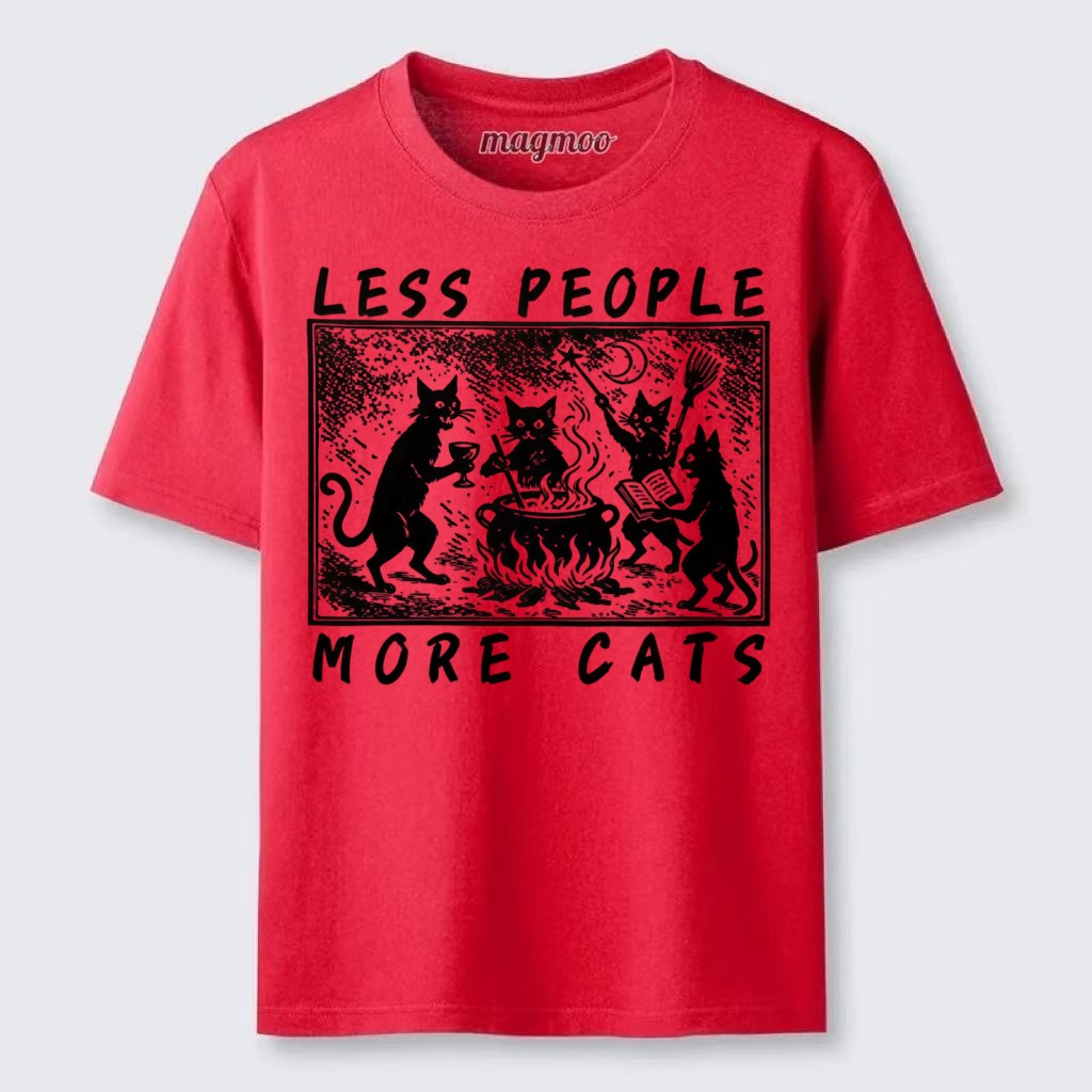 Magmoo Less People More Cats T-shirt