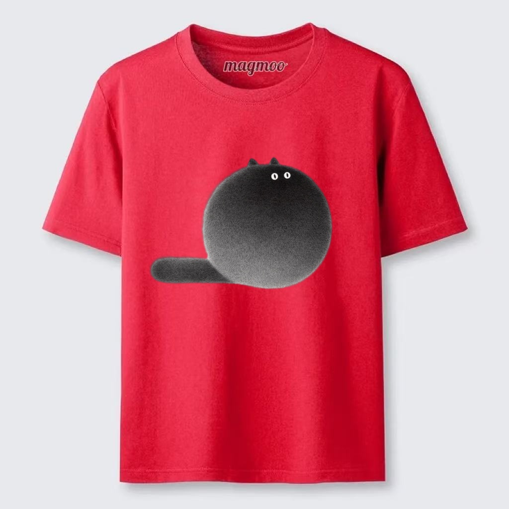 Magmoo Round Fluffy Cat T-shirt