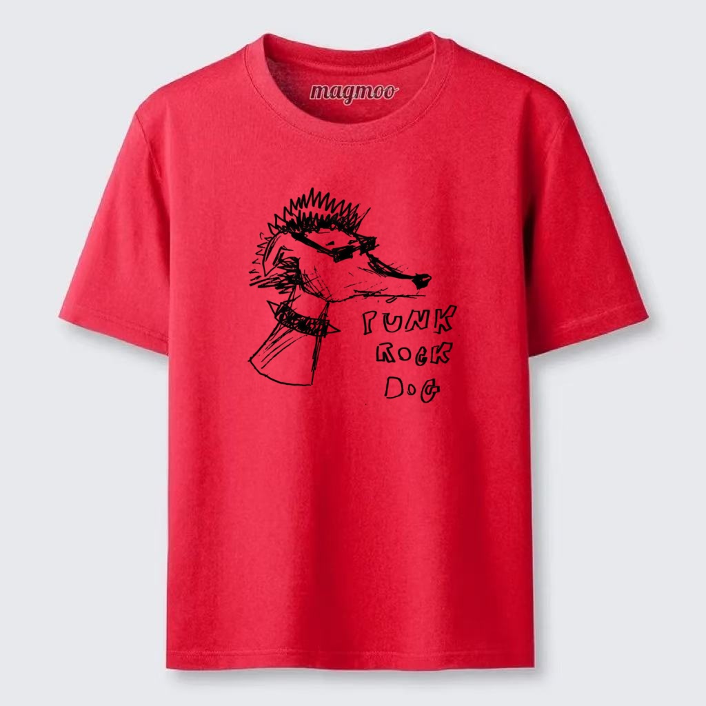 Magmoo Punk Rock Dog Sketch T-shirt