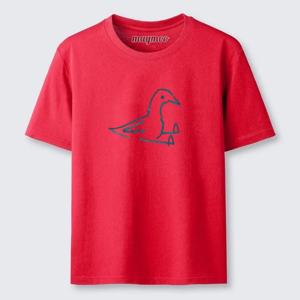 Magmoo Minimal Bird Line Sketch T-shirt