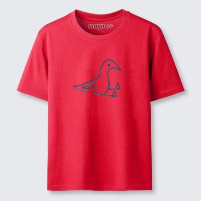 Magmoo Minimal Bird Line Sketch T-shirt