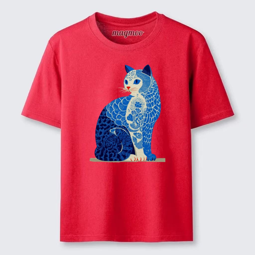 Magmoo Blue Porcelain Cat T-shirt