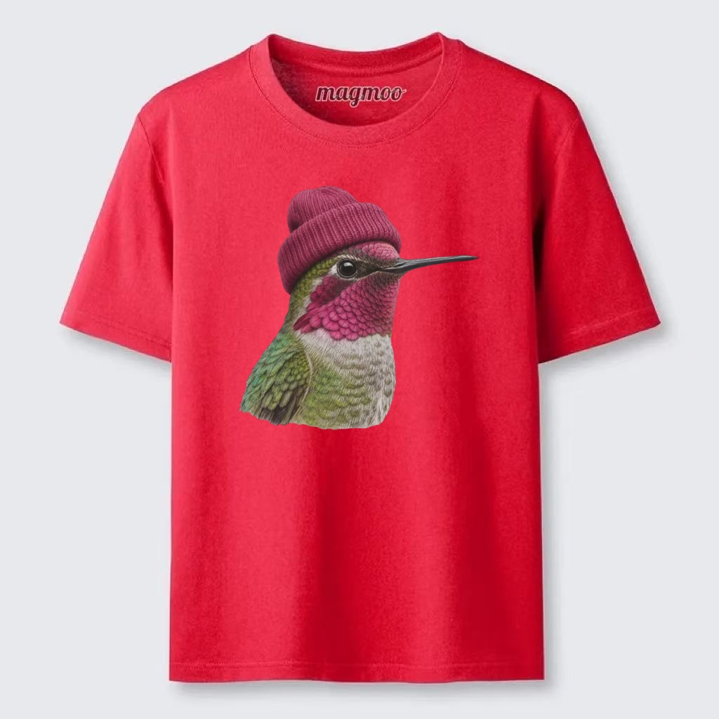 Magmoo 90's Anna's Hummingbird Wearing Beanie Classic T-shirt