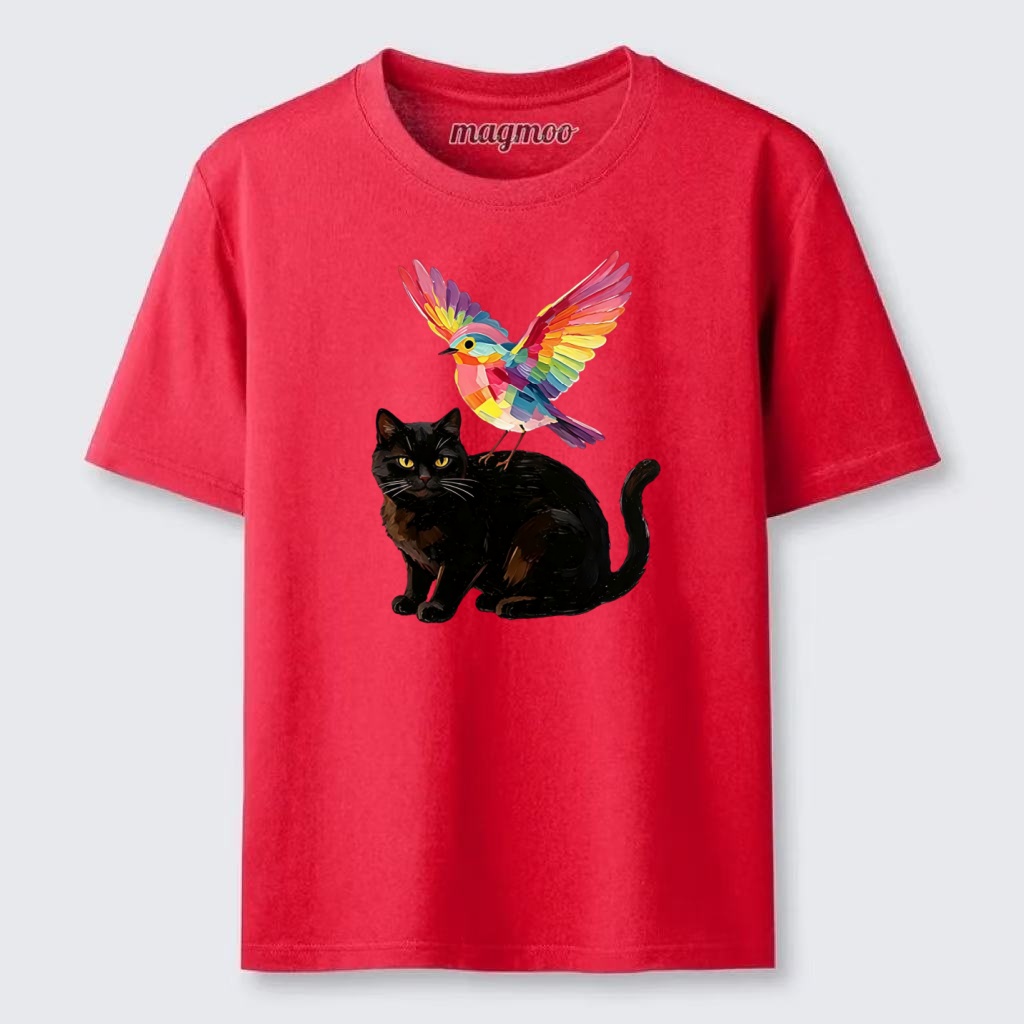 Magmoo Rainbow Bird With Cat Classic T-shirt