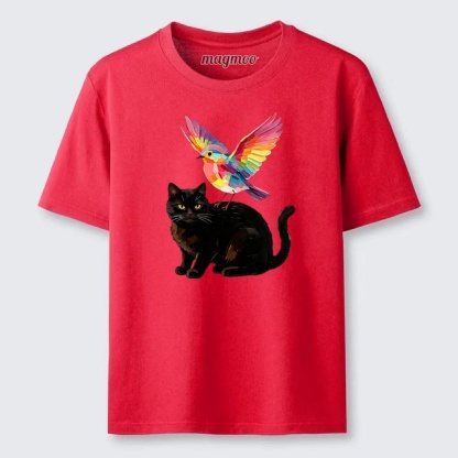 Magmoo Rainbow Bird With Cat Classic T-shirt