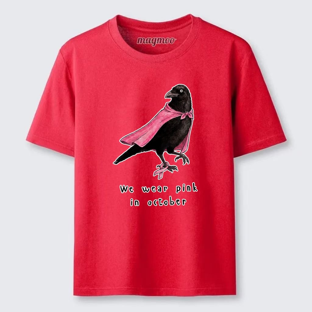 Magmoo Pink Ribbon Raven Breast Cancer Awareness Classic T-shirt