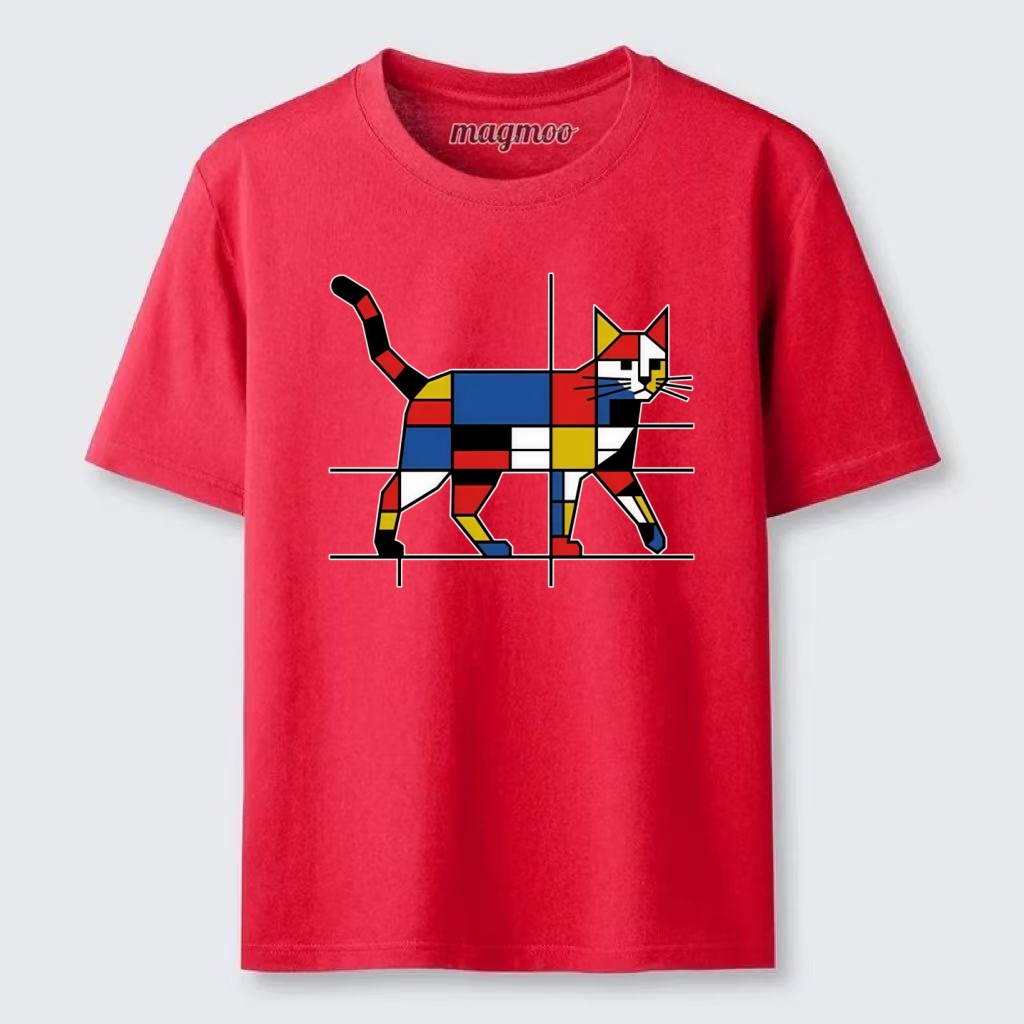 Magmoo Modern Art Geometric Cat T-shirt