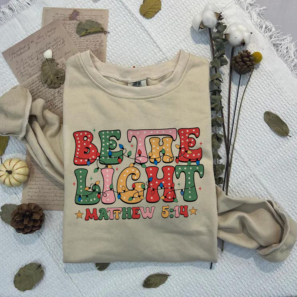 Be The Light Christmas Lights Sweatshirt