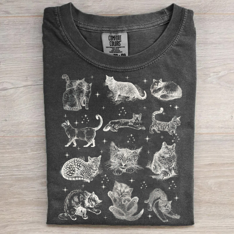 Cats 90s Vintage Style T-shirt-Magmoo