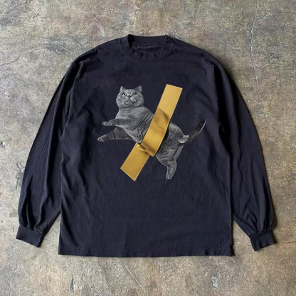 Funny Cat Long Sleeve Shirt-Magmoo