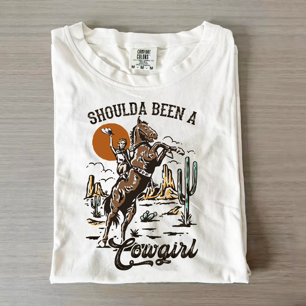 Shoulda Been A Cowgirl Horse Western T-shirt-Magmoo