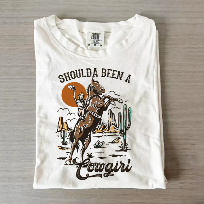 Shoulda Been A Cowgirl Horse Western T-shirt-Magmoo