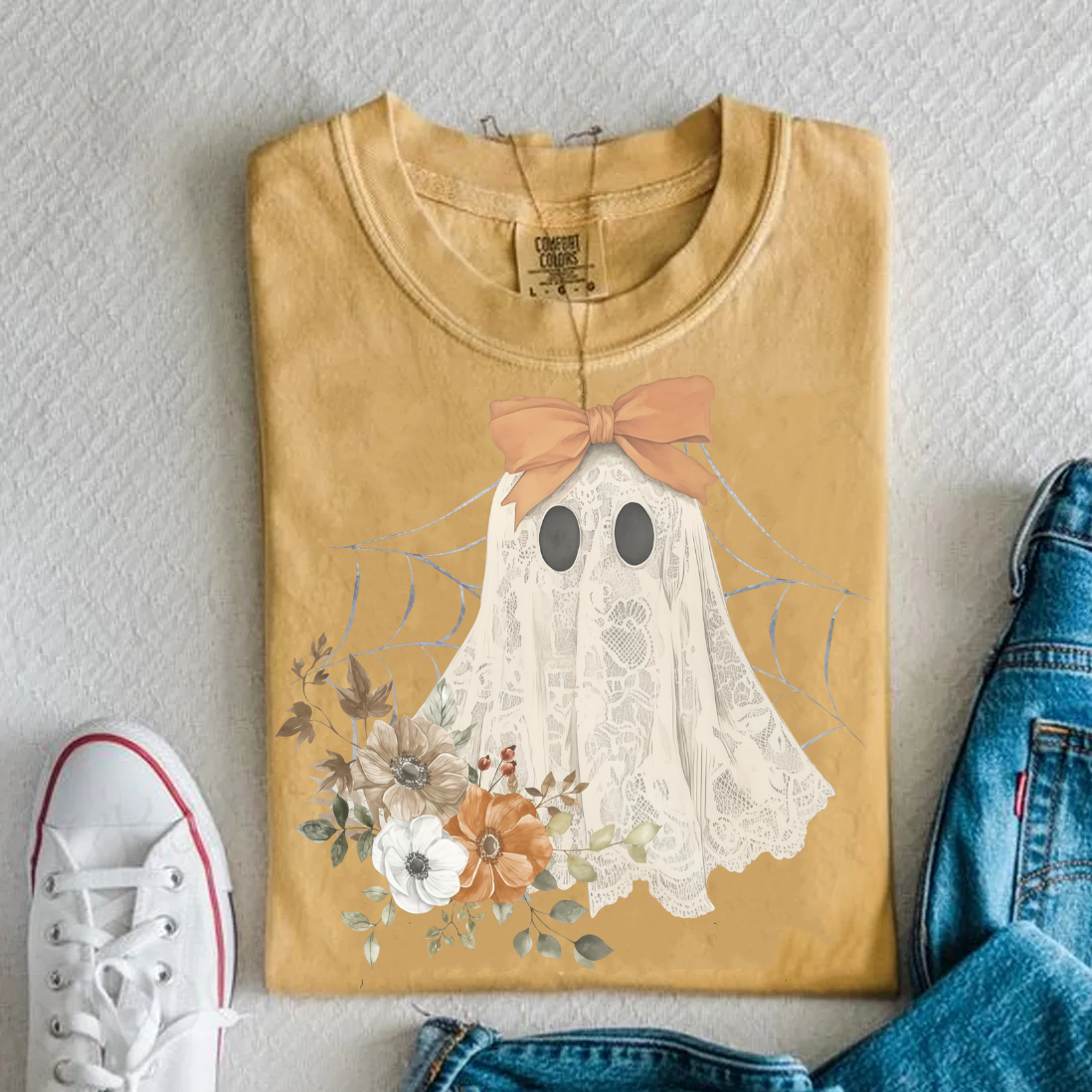 Halloween Lace Ghost T-shirt-Magmoo