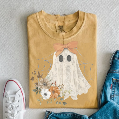 Halloween Lace Ghost T-shirt-Magmoo
