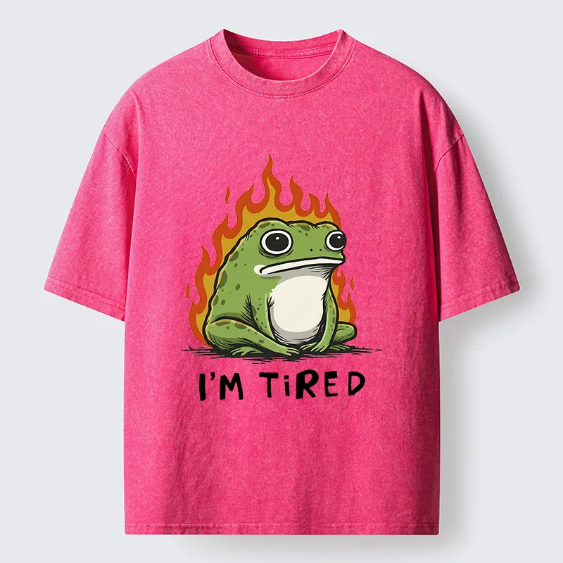 Magmoo Tired Frog Japan Washed T-Shirt-Magmoo