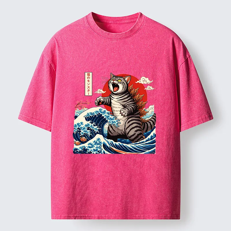 Magmoo Catzilla Roar Washed T-Shirt-Magmoo