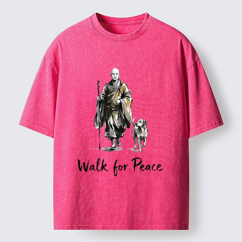 Magmoo Peace Dog Aloka Washed T-Shirt-Magmoo