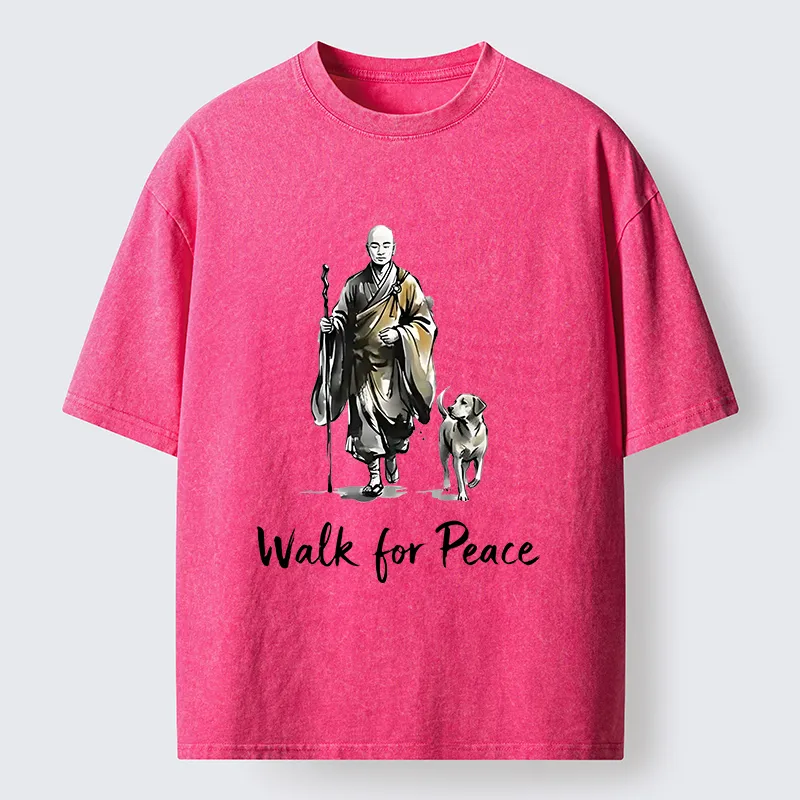 Magmoo Peace Dog Aloka Washed T-Shirt-Magmoo
