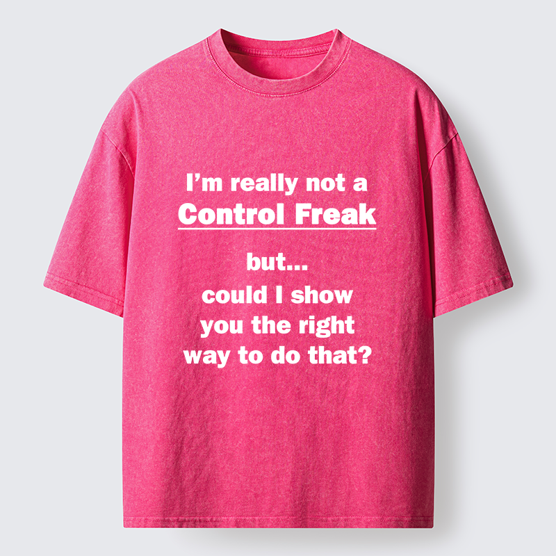 Magmoo Control Freak Meme Washed T-Shirt-Magmoo