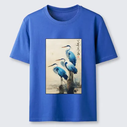 Magmoo Great Blue Heron Japan Classic T-Shirt-Magmoo