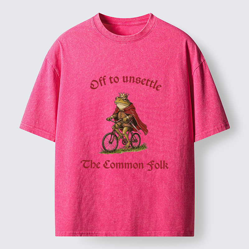 Magmoo Frog King Funny Washed T-Shirt-Magmoo