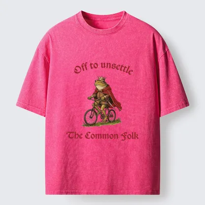 Magmoo Frog King Funny Washed T-Shirt-Magmoo