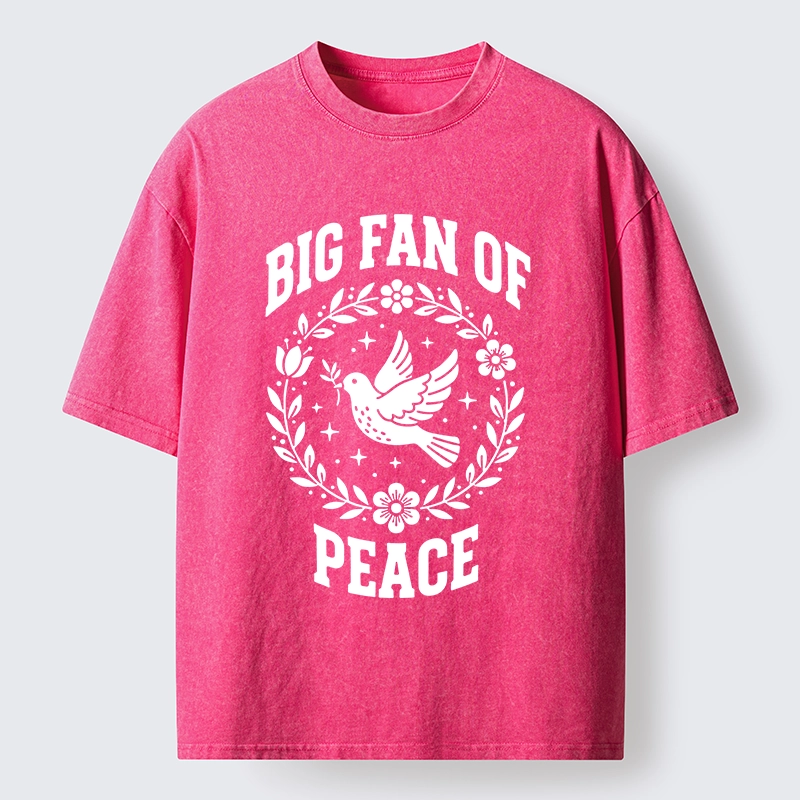 Magmoo Circle of Flower Peace Dove Washed T-Shirt-Magmoo