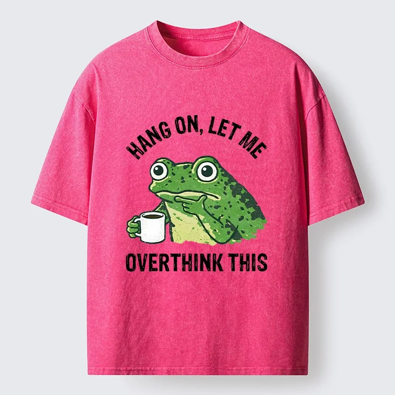 Magmoo Overthinking Frog With Coffee Washed T-Shirt