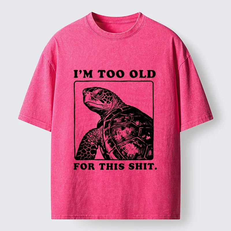 Magmoo Turtle I Quit Meme Energy Washed T-Shirt-Magmoo