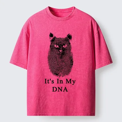 Magmoo Fingerprint Cat DNA Print Washed T-Shirt
