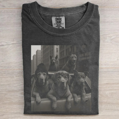 Funny Dogs Vinage T-shirt-Magmoo