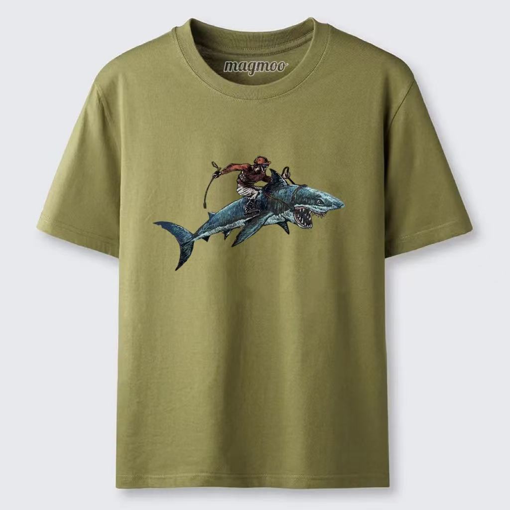 Magmoo Samurai Riding A Shark T-shirt
