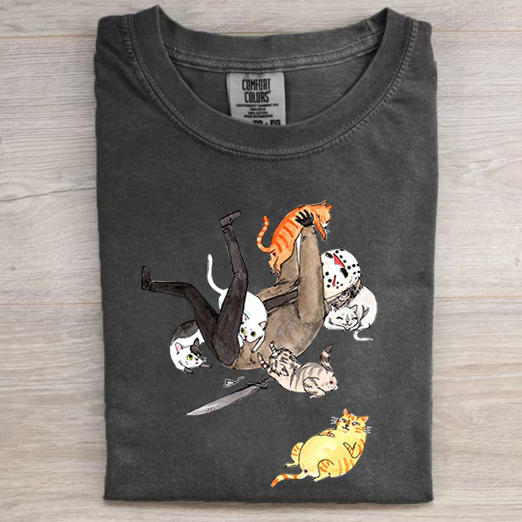Horror Icons As Cat Lovers Shirt/Sweatshirt-Magmoo