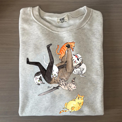 Horror Icons As Cat Lovers Shirt/Sweatshirt-Magmoo