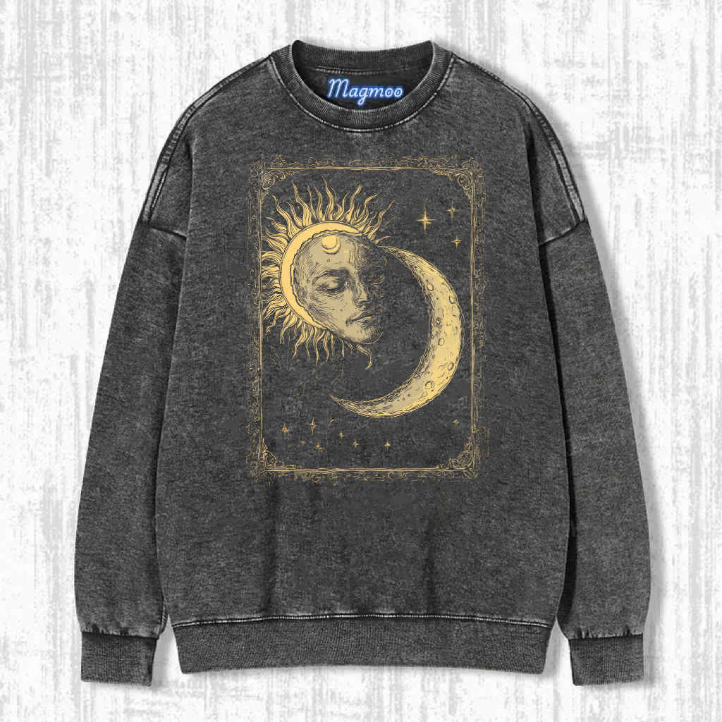 Sun and Moon Celestial Art Shirt-Magmoo