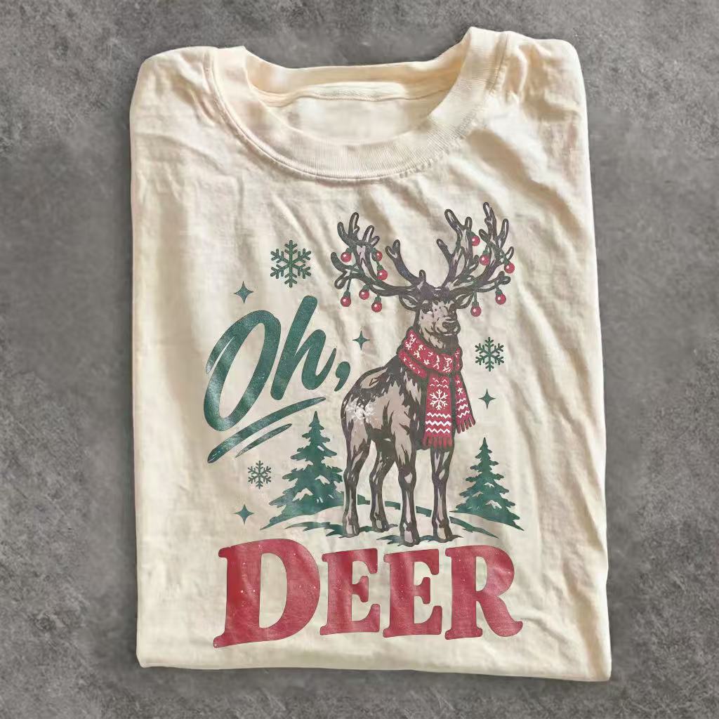 Oh Deer Christmas Reindeer T‑Shirt