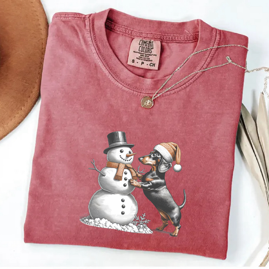 Comfort Color Dachshund Christmas T-shirt