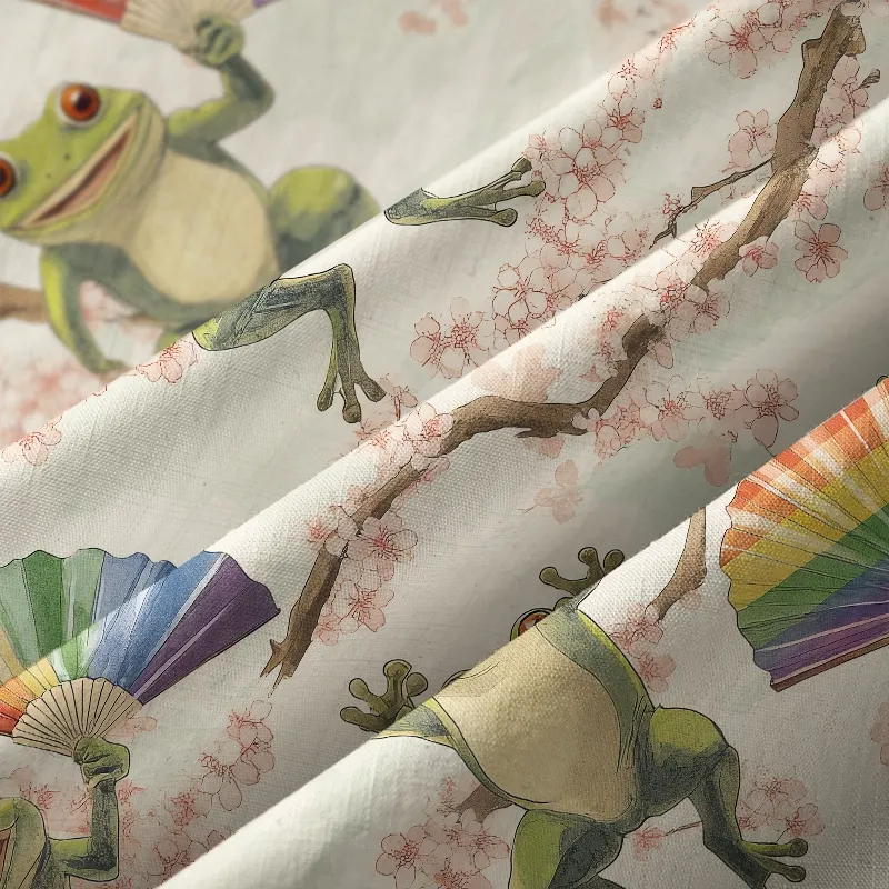 Magmoo Frog Dancing With Rainbow Fan Aloha Hawaiian Shirt